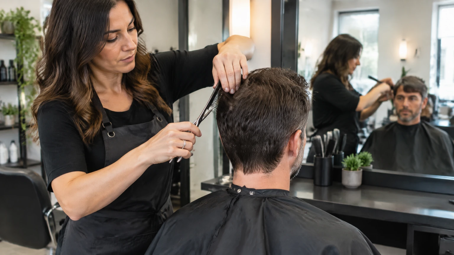 Hairdresser Stage 1 grammar practice in a salon