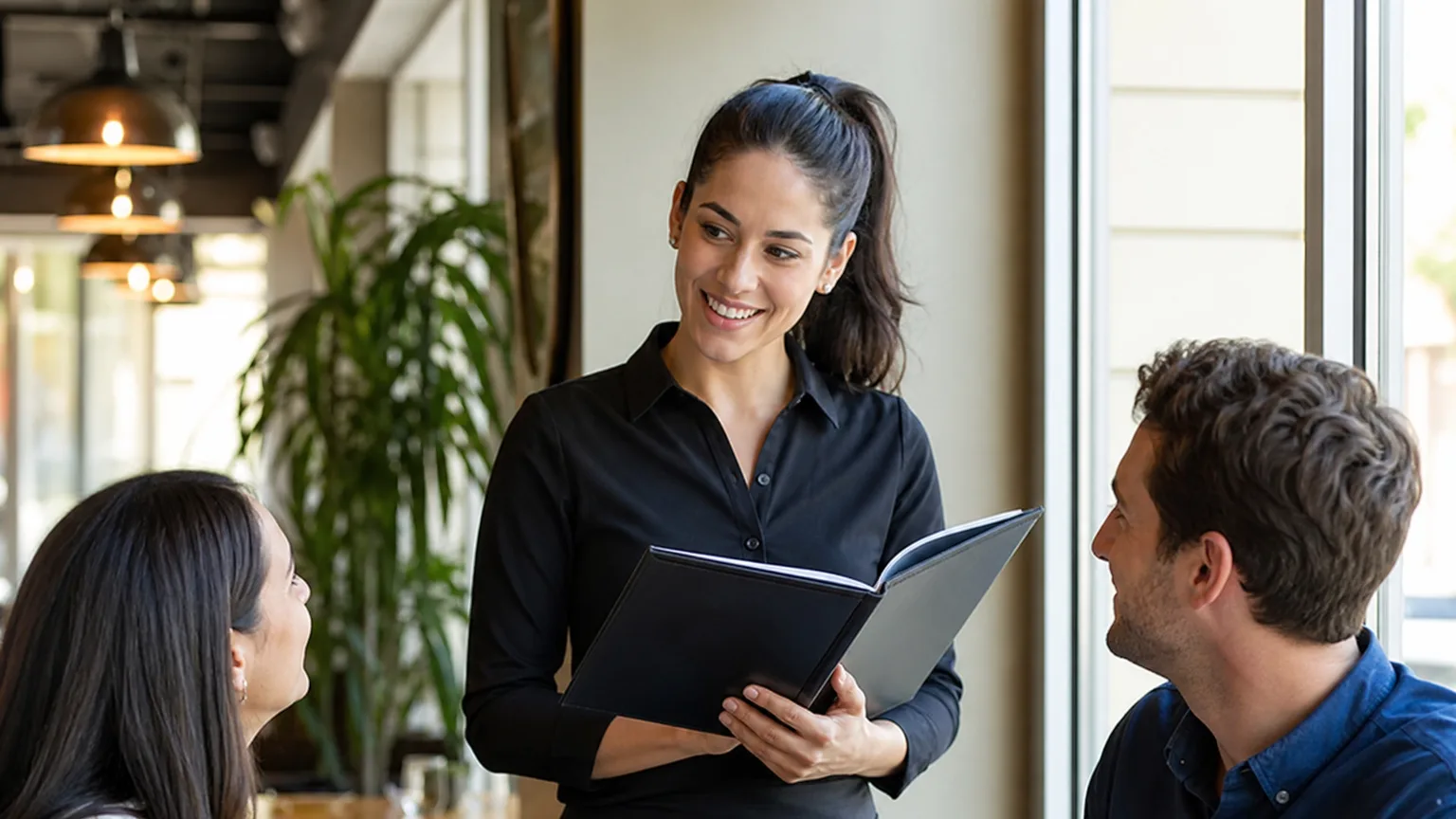 Server / Waiter Stage 1 grammar practice in a restaurant