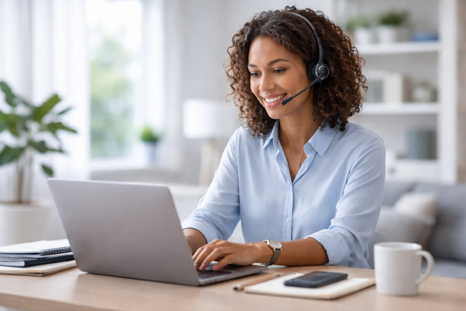 Customer Support job artwork for Speak2Work English practice.