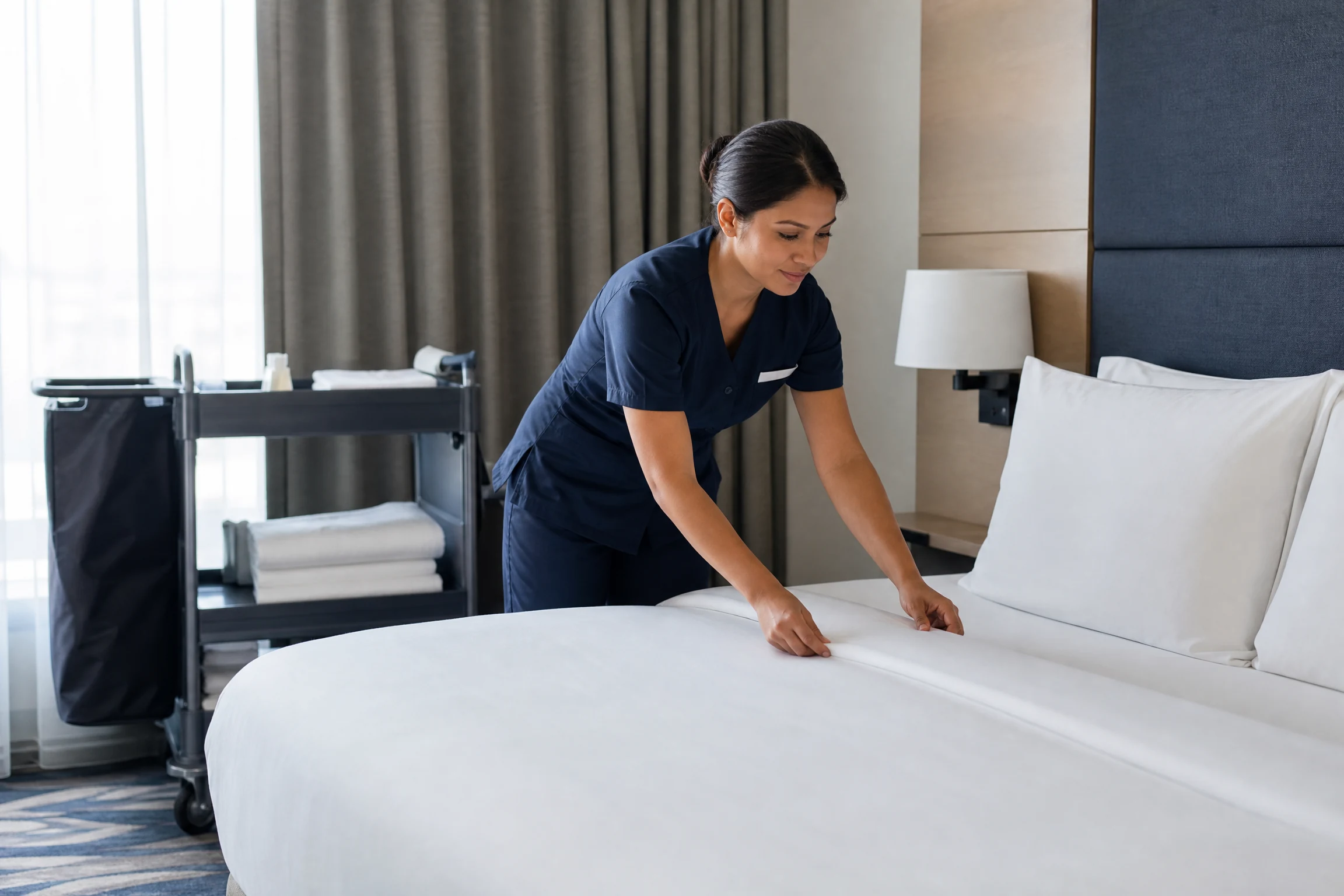 Hotel Housekeeper job artwork for Speak2Work English practice.