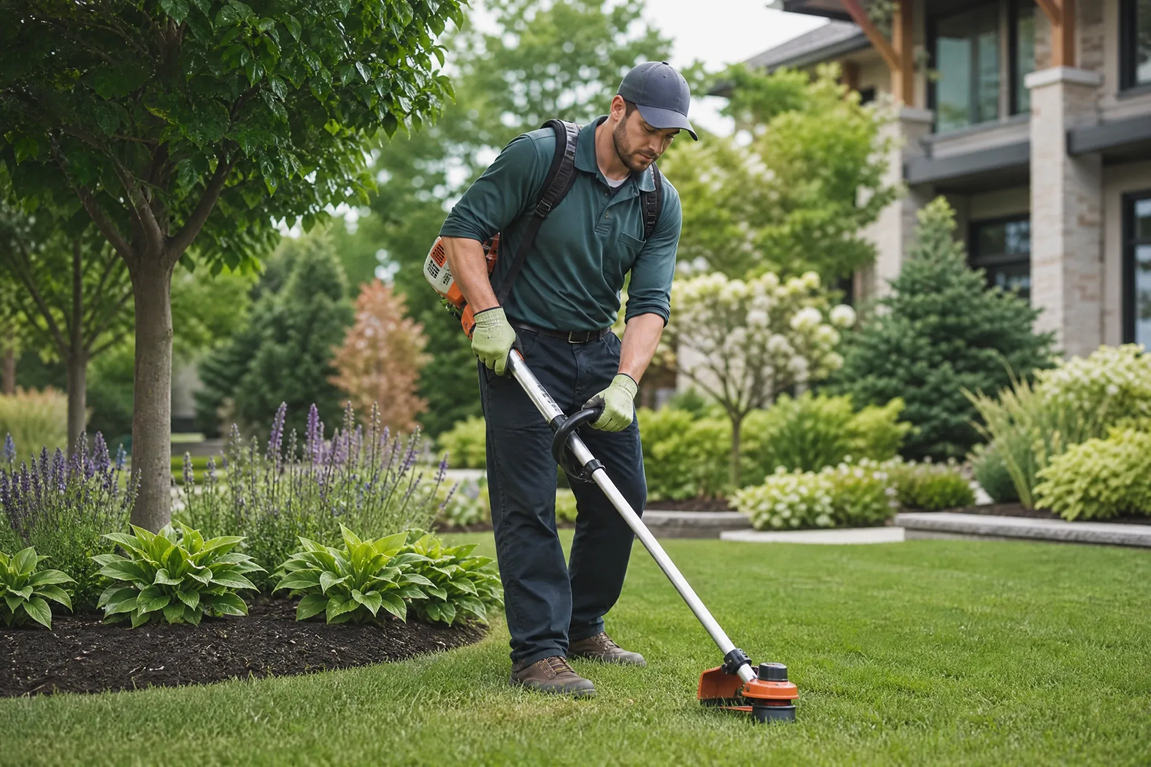 Landscaper job artwork for Speak2Work English practice.