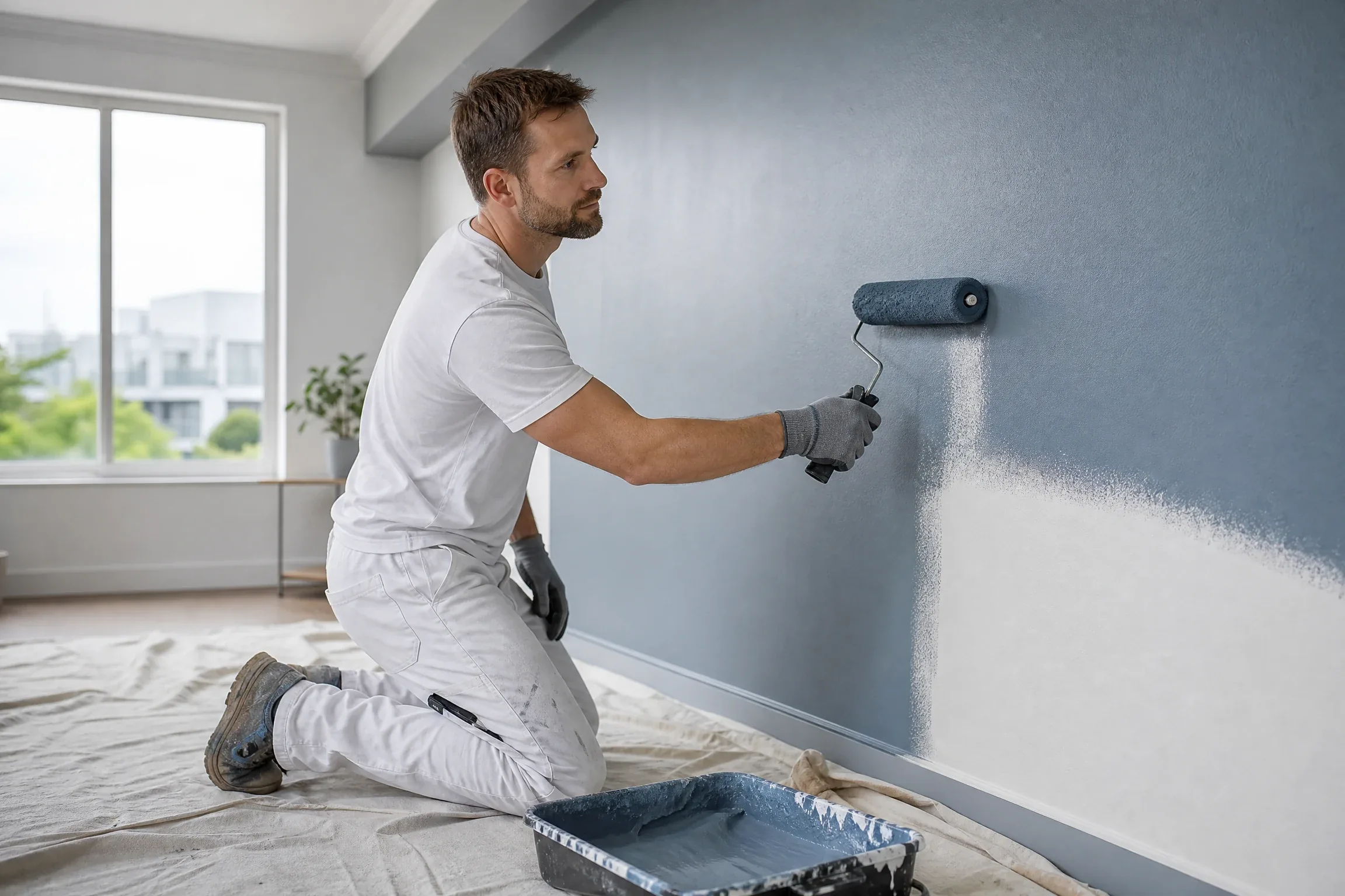Painter job artwork for Speak2Work English practice.